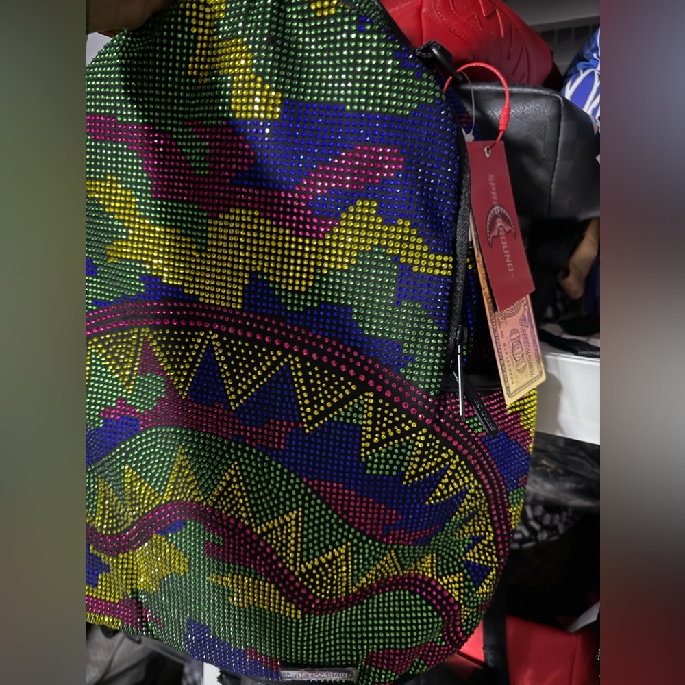 Sprayground Embellished Backpack - Trippy Trinity Camo Crystal - Picture 6 of 8